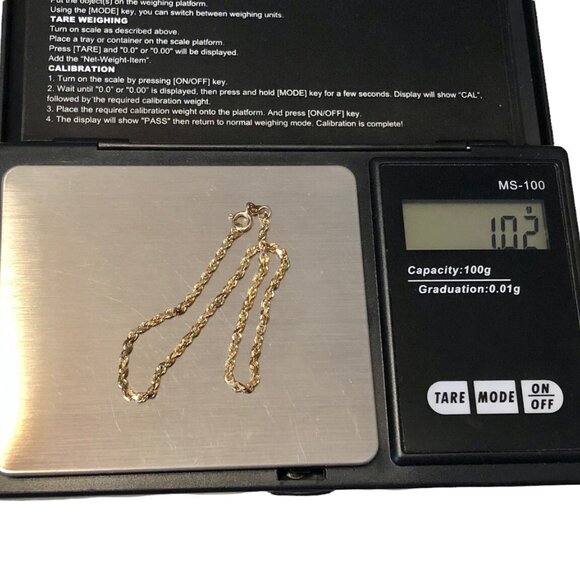 Authentic ORO 14K Solid Yellow Gold Bracelet Rope OR 1+ gram NOT SCRAP - Picture 2 of 12